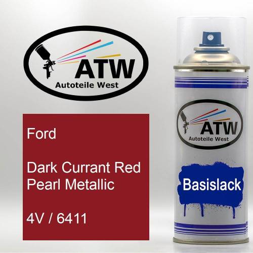 Ford, Dark Currant Red Pearl Metallic, 4V / 6411: 400ml Sprühdose, von ATW Autoteile West.
